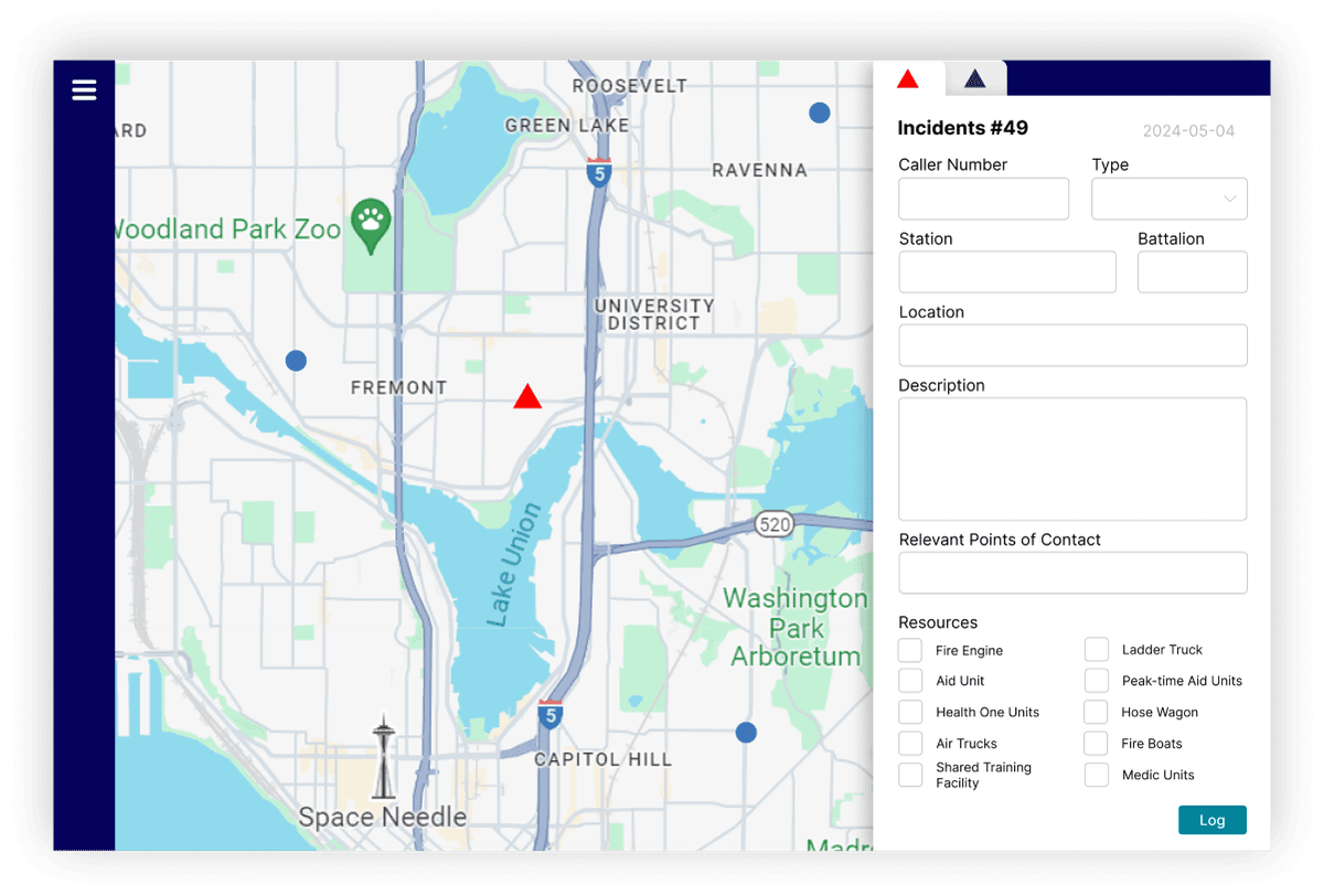 incident on map